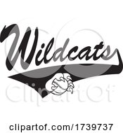 Poster, Art Print Of Paw Grabbing A Baseball And Wildcats Text With A Swoosh