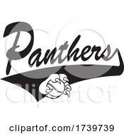 Poster, Art Print Of Paw Grabbing A Baseball And Panthers Text With A Swoosh