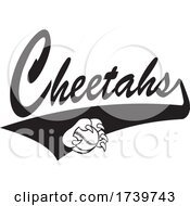 Poster, Art Print Of Paw Grabbing A Baseball And Cheetahs Text With A Swoosh