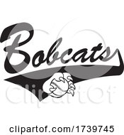 Poster, Art Print Of Paw Grabbing A Baseball And Bobcats Text With A Swoosh