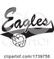 Poster, Art Print Of Bird Mascot Talons Grabbing A Baseball And Eagles Text