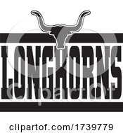Poster, Art Print Of Skull And Longhorns Team Text