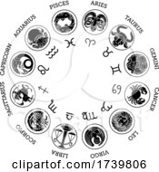 Poster, Art Print Of Astrological Zodiac Horoscope Star Signs Icon Set