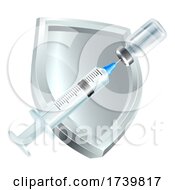 Poster, Art Print Of Vaccine Syringe Medical Immunisation Shield