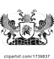 Poster, Art Print Of Crest Lion Griffin Coat Of Arms Griffon Shield