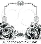 Poster, Art Print Of Roses Flowers Wedding Invite Background Frame
