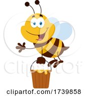 Poster, Art Print Of Worker Bee With A Pail Of Honey