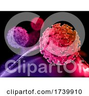 Poster, Art Print Of 3d Medical Background With Covid 19 Virus Cells
