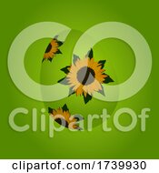 Poster, Art Print Of Easter Egg Decorated With Sunflowers