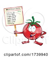 Poster, Art Print Of Tomato Cartoon With Nutritional Values On Signboard