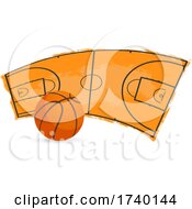 Poster, Art Print Of Basketball And Court