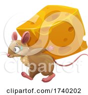 Mouse Or Rat With Cheese by Vector Tradition SM