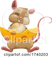 Mouse Or Rat With Cheese by Vector Tradition SM