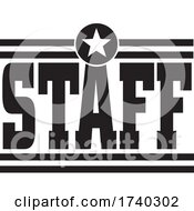 Poster, Art Print Of Black And White Star Staff Design