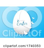 Poster, Art Print Of Easter Background With Egg And Butterflies
