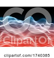 Poster, Art Print Of 3d Network Communications Background With Flowing Waves