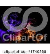 Poster, Art Print Of 3d Coloured Abstract Background With Low Poly Plexus Design