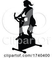 Gym Woman Silhouette Stationary Exercise Spin Bike