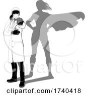 Poster, Art Print Of Doctor Ppe Mask Silhouette Super Hero Shadow
