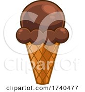Poster, Art Print Of Cartoon Chocolate Ice Cream Cone