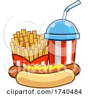 Poster, Art Print Of Slushy Or Soda With Fries And A Hot Dog