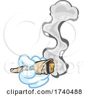 Cartoon Hand Holding A Marijuana Joint by Hit Toon