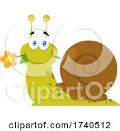 Sweet Snail With A Flower
