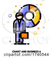 Poster, Art Print Of Icon Of Businessman With Briefcase On A Background Of Chart For Financial Statement Or Trade Report Concept