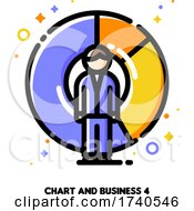 Poster, Art Print Of Icon Of Businessman On A Background Of Chart For Return On Investment Finance Graph Concept