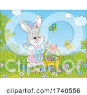 Poster, Art Print Of Female Easter Bunny Rabbit With A Basket Of Eggs