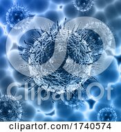 Poster, Art Print Of 3d Medical Background With Detailed Virus Cells