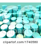3D Abstract Background Of Cylinders