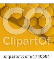 Poster, Art Print Of 3d Abstract Modern Background With Extruding Hexagons