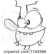 Poster, Art Print Of Cartoon Black And White Chubby Fly