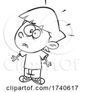 Poster, Art Print Of Cartoon Black And White Boy Looking Shocked