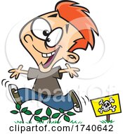 Cartoon Boy Running Through Poison Ivy by toonaday