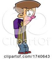 Cartoon Boy With Popped Bubble Gum On His Face by toonaday