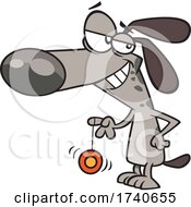 Cartoon Dog Playing With A YoYo by toonaday
