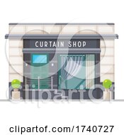 Poster, Art Print Of Curtain Shop Building Storefront