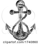 Anchor From Boat Or Ship Tattoo Drawing by AtStockIllustration