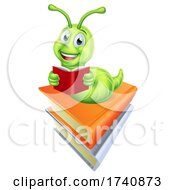 Poster, Art Print Of Reading Caterpillar Bookworm Worm On Books