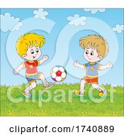 Boys Playing Soccer by Alex Bannykh