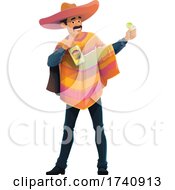 Poster, Art Print Of Mexican Man With Tequila