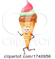 Poster, Art Print Of Waffle Cone Food Character