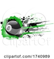 Poster, Art Print Of Billiards Eight Ball And Grunge
