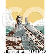 Poster, Art Print Of Chimney Rock National Monument In San Juan National Forest In Southwestern Colorado Wpa Poster Art