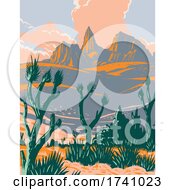 Poster, Art Print Of Castle Mountains National Monument Located In The Mojave Desert And San Bernardino County California Wpa Poster Art
