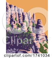 Poster, Art Print Of The Hoodoos And Balancing Rocks Chiricahua National Monument In The Chiricahua Mountains Of Southeastern Arizona Wpa Poster Art
