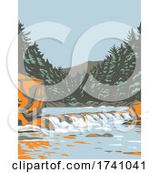 Poster, Art Print Of The Katahdin Woods And Waters National Monument In Northern Penobscot County Maine Including Section Of East Branch Penobscot River Wpa Poster Art