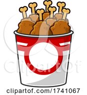 Poster, Art Print Of Cartoon Fried Chicken In A Bucket